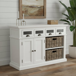 HomeRoots Modern Farmhouse Buffet Server - Spacious, Stylish Storage with Handcrafted Details & Easy Assembly 388216