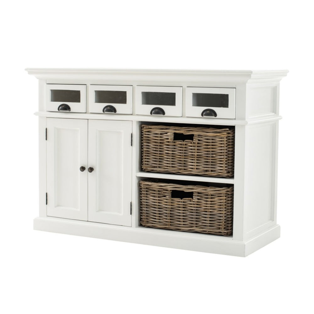 HomeRoots Modern Farmhouse Buffet Server - Spacious, Stylish Storage with Handcrafted Details & Easy Assembly 388216