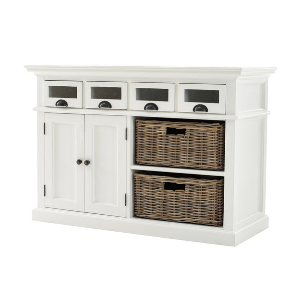 Homeroots Modern Farmhouse Kitchen Buffet Server  Wood 388216