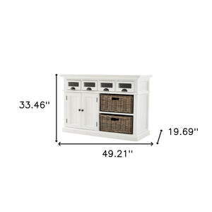 Homeroots Modern Farmhouse Kitchen Buffet Server  Wood 388216