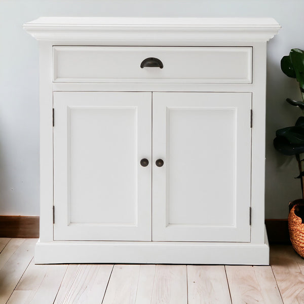 Homeroots 35" White Two Door Accent Cabinet   388217