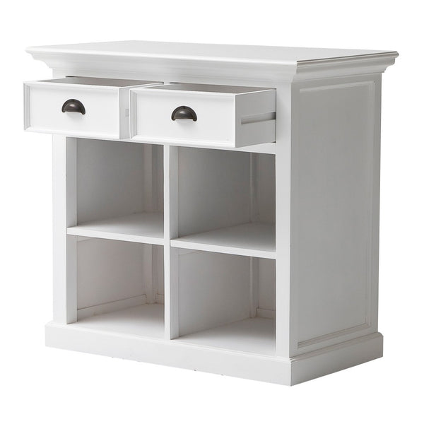Homeroots 35" White Accent Cabinet With Two Drawers And Baskets   388218