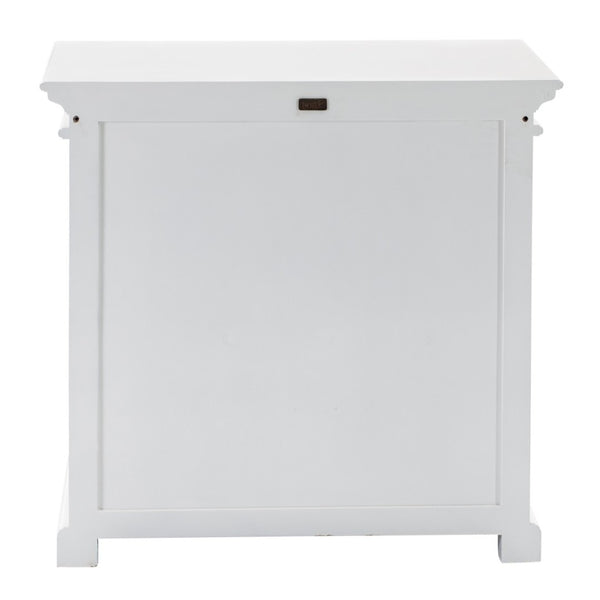HomeRoots 35" White Wood and Glass Accent Cabinet - Farmhouse Charm with Versatile Storage for Any Room 388219
