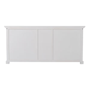 Homeroots 71" White Solid Wood Three Drawer Sideboard With Five Doors   388222