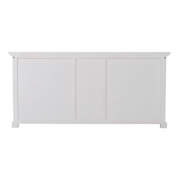 Homeroots 71" White Solid Wood Three Drawer Sideboard With Five Doors   388222