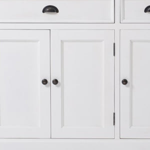 HomeRoots 71" Elegant White Solid Wood Sideboard with Three Drawers & Five Doors for Stylish Storage Solutions 388222