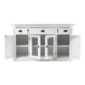 Homeroots White Accent Cabinet With Glass Doors  Wood 388223