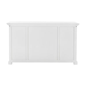 Homeroots White Accent Cabinet With Glass Doors  Wood 388223