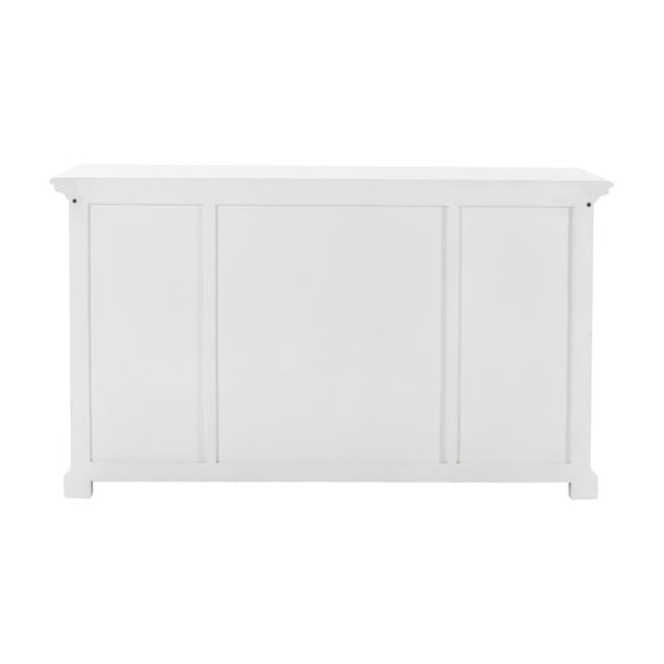 Homeroots White Accent Cabinet With Glass Doors  Wood 388223