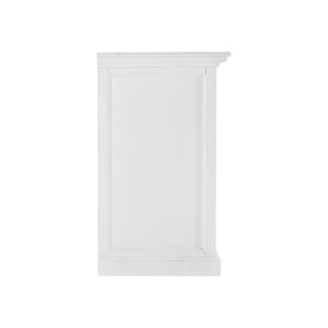 Homeroots White Accent Cabinet With Glass Doors  Wood 388223