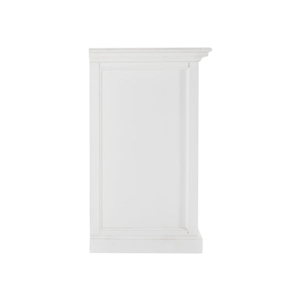 Homeroots White Accent Cabinet With Glass Doors  Wood 388223