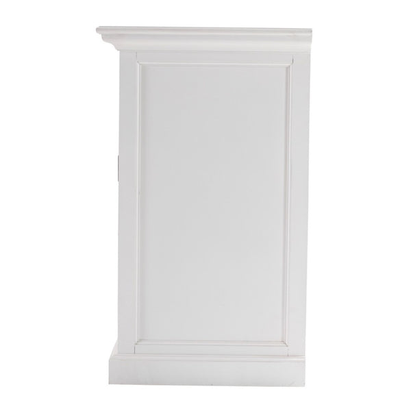 HomeRoots 57" Versatile Solid Wood Sideboard - Timeless Storage Solution with Distressed White Finish & Charm 388224