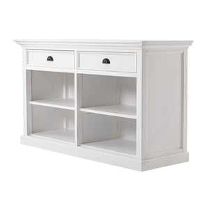 Homeroots 57" White Wood Two Drawer Buffet Table   388225
