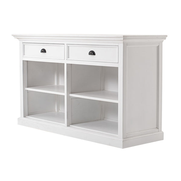 Homeroots 57" White Wood Two Drawer Buffet Table   388225