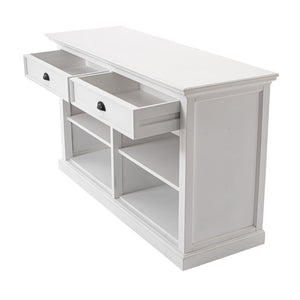 Homeroots 57" White Wood Two Drawer Buffet Table   388225