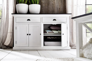 Homeroots Modern Farmhouse Black And White Buffet Server  Wood 388229