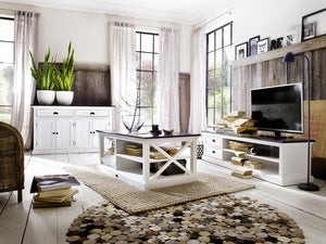 Homeroots Modern Farmhouse Black And White Buffet Server  Wood 388229