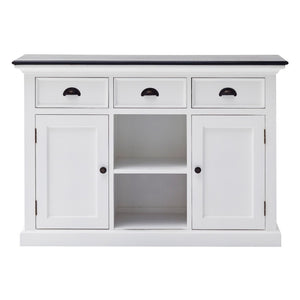 HomeRoots Modern Farmhouse Black and White Accent Cabinet - Stylish Storage for Any Room, Fully Assembled! 388230