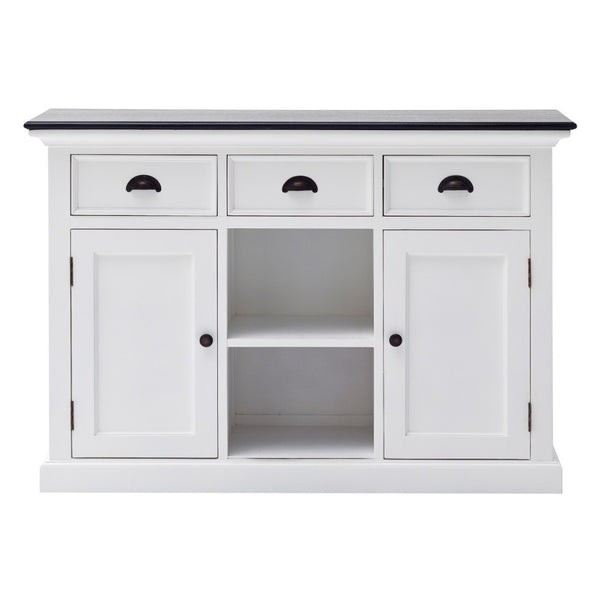 HomeRoots Modern Farmhouse Black and White Accent Cabinet - Stylish Storage for Any Room, Fully Assembled! 388230