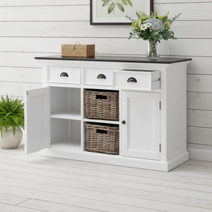HomeRoots Modern Farmhouse Black and White Accent Cabinet - Stylish Storage for Any Room, Fully Assembled! 388230