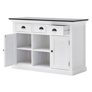 HomeRoots Modern Farmhouse Black and White Accent Cabinet - Stylish Storage for Any Room, Fully Assembled! 388230