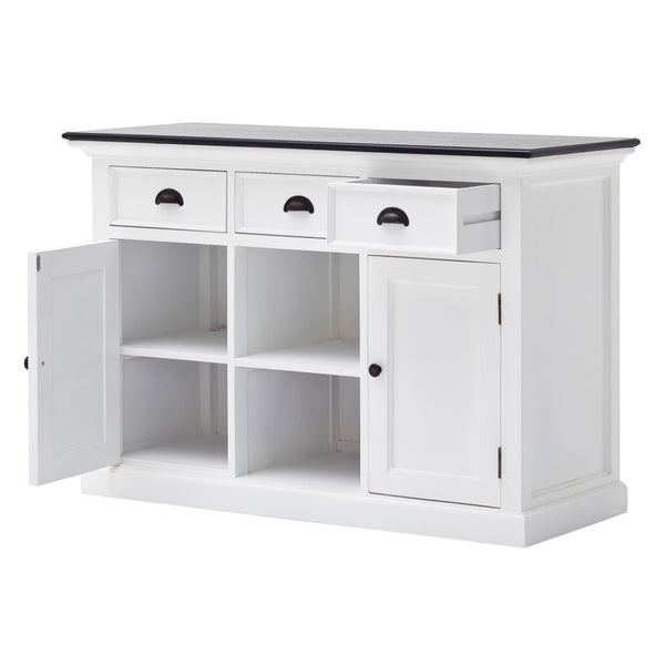 HomeRoots Modern Farmhouse Black and White Accent Cabinet - Stylish Storage for Any Room, Fully Assembled! 388230