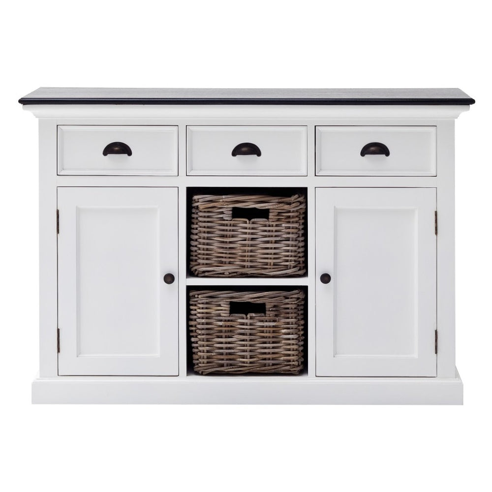 HomeRoots Modern Farmhouse Black and White Accent Cabinet - Stylish Storage for Any Room, Fully Assembled! 388230