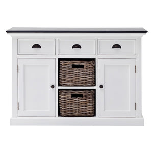 HomeRoots Modern Farmhouse Black and White Accent Cabinet - Stylish Storage for Any Room, Fully Assembled! 388230