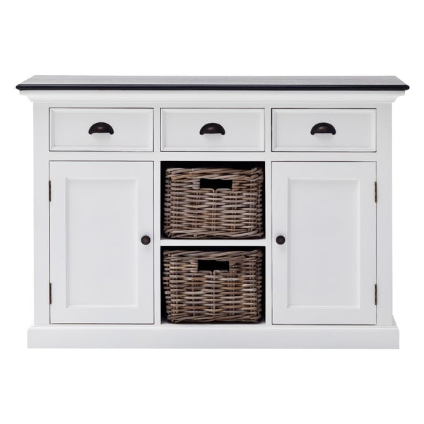 HomeRoots Modern Farmhouse Black and White Accent Cabinet - Stylish Storage for Any Room, Fully Assembled! 388230