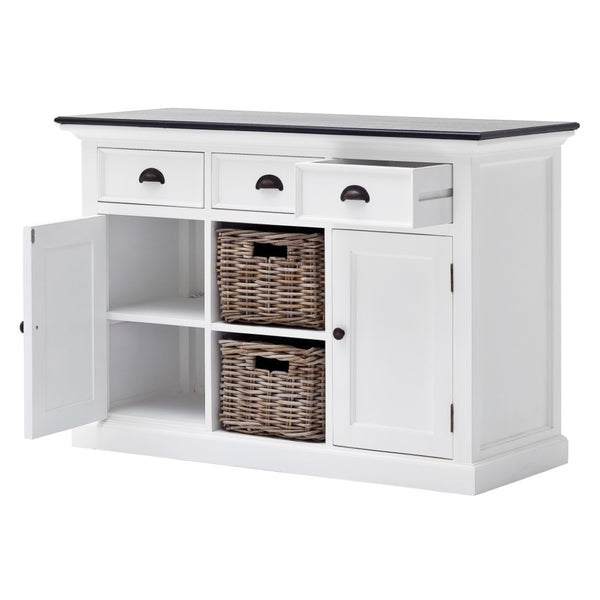 HomeRoots Modern Farmhouse Black and White Accent Cabinet - Stylish Storage for Any Room, Fully Assembled! 388230