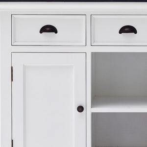 HomeRoots Modern Farmhouse Black and White Accent Cabinet - Stylish Storage for Any Room, Fully Assembled! 388230