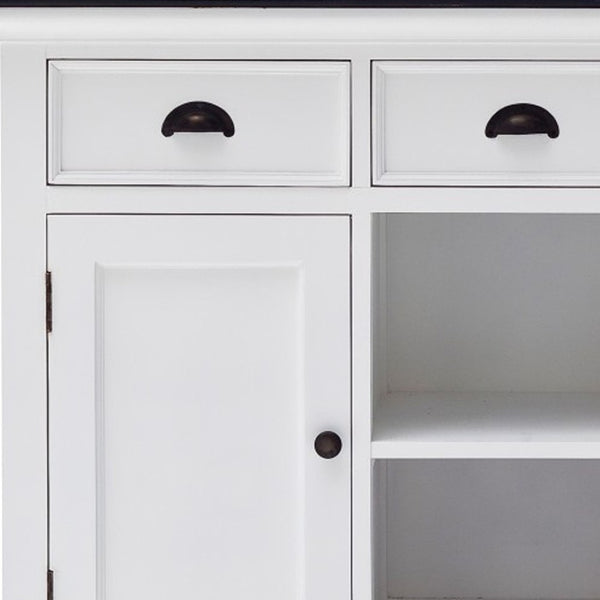 HomeRoots Modern Farmhouse Black and White Accent Cabinet - Stylish Storage for Any Room, Fully Assembled! 388230
