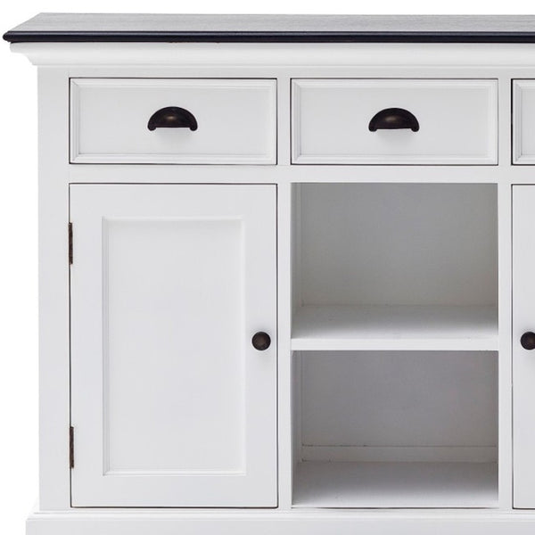 HomeRoots Modern Farmhouse Black and White Accent Cabinet - Stylish Storage for Any Room, Fully Assembled! 388230