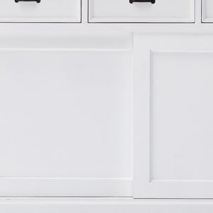 Homeroots Modern Farmhouse Black And White Buffet Server With Sliding Doors  Wood 388231