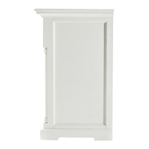 Modern Farmhouse Three Door White Wood Buffet Server for Stylish Dining Storage