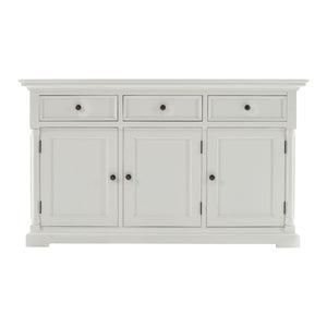 Homeroots Modern Farm White Three Door Buffet Server  Wood 388248