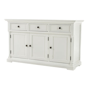 Homeroots Modern Farm White Three Door Buffet Server  Wood 388248