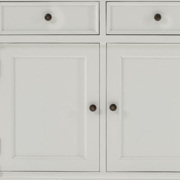 Homeroots Modern Farm White Three Door Buffet Server  Wood 388248
