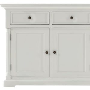 Homeroots Modern Farm White Three Door Buffet Server  Wood 388248