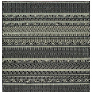 HomeRoots 10' Black and Ivory Geometric Area Rug - Durable, Stain-Resistant Design for High Traffic Homes 9' X 12' 388293
