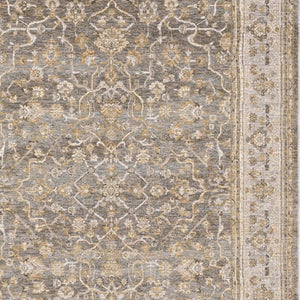 HomeRoots 5' Elegantly Crafted Beige and Grey Machine-Woven Oriental Area Rug for Timeless Indoor Charm 5' X 8' 388295