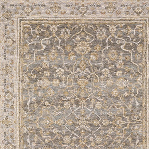 HomeRoots 5' Elegantly Crafted Beige and Grey Machine-Woven Oriental Area Rug for Timeless Indoor Charm 6' X 9' 388296