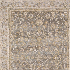 HomeRoots 5' Elegantly Crafted Beige and Grey Machine-Woven Oriental Area Rug for Timeless Indoor Charm 7' X 10' 388297