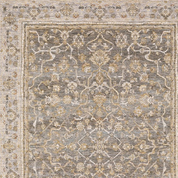 HomeRoots 5' Elegantly Crafted Beige and Grey Machine-Woven Oriental Area Rug for Timeless Indoor Charm 7' X 10' 388297