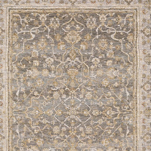 HomeRoots 5' Elegantly Crafted Beige and Grey Machine-Woven Oriental Area Rug for Timeless Indoor Charm 9' X 12' 388298