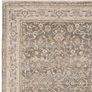 HomeRoots 5' Elegantly Crafted Beige and Grey Machine-Woven Oriental Area Rug for Timeless Indoor Charm 9' X 12' 388298