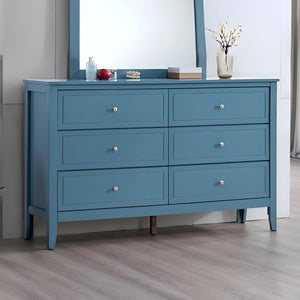 English Elm Daniel Assembled 5-Drawer Chest with English Dovetail Drawers, Metal Hardware & Solid Wood Frame Teal 62 L x 40 W x 19 H B078P400753