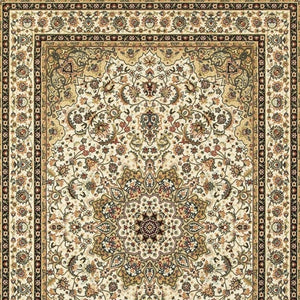 HomeRoots 5' Elegant Red and Ivory Floral Medallion Area Rug - Durable, Stain-Resistant Design for Any Room 5' X 8' 388319