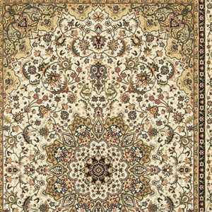 HomeRoots 5' Elegant Red and Ivory Floral Medallion Area Rug - Durable, Stain-Resistant Design for Any Room 9' X 12' 388322