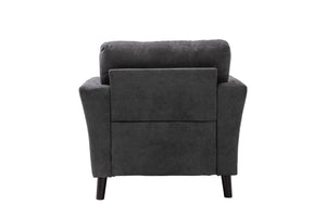 English Elm Damiano Three Piece Woven Gray Sofa Set with Pocket Coil Support and Wood Legs B2749S00199
